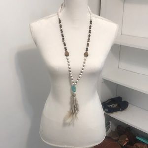 Feather beaded necklace